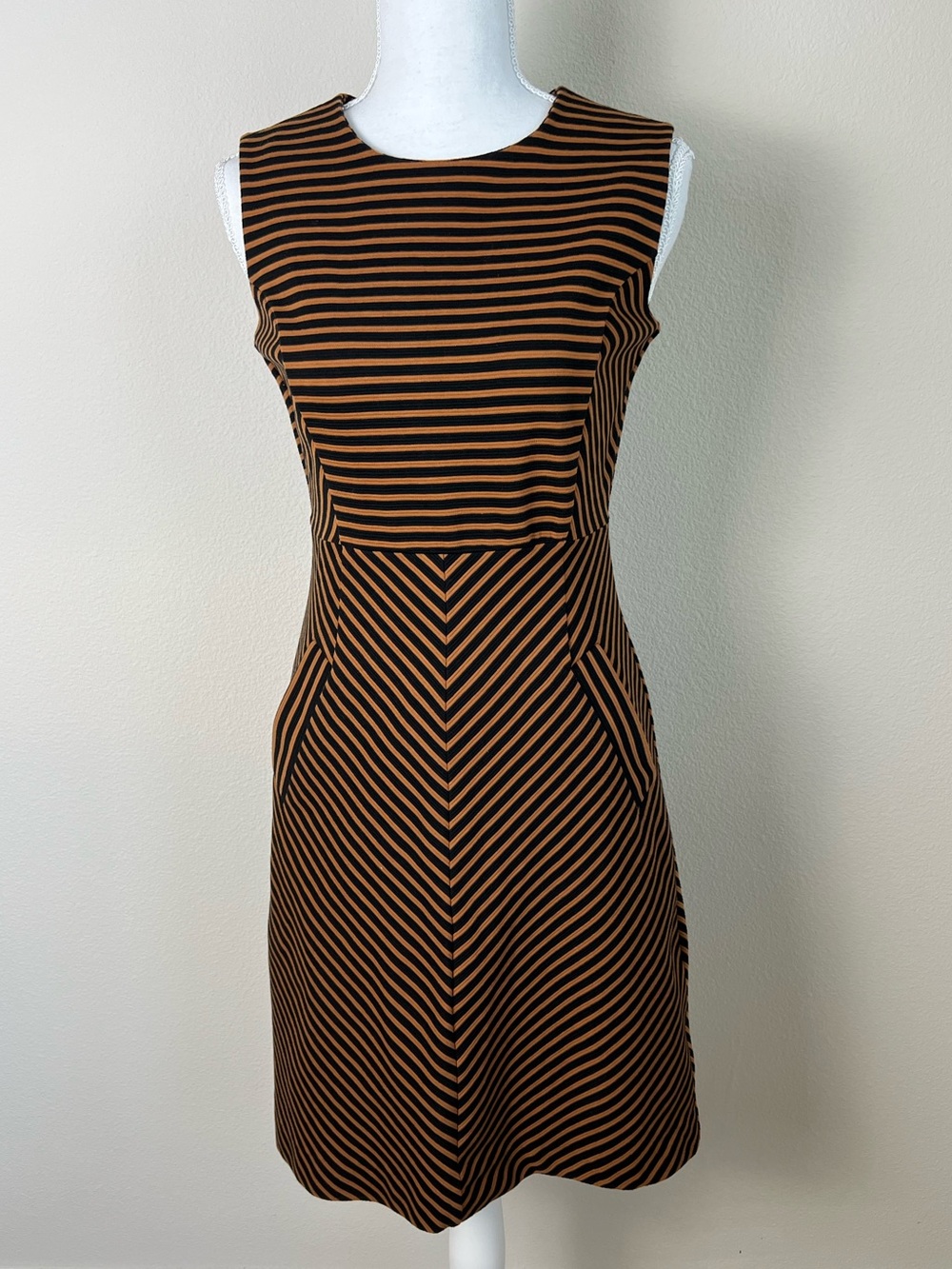 Lands End Womens Preppy Academia Striped Sheath Career Office Dress Size 2